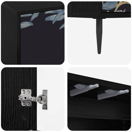 TV-skåp DOKKUM 69 x 33 x 50,5 cm Svart ek Konstruerat trä