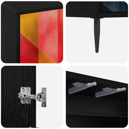 TV-skåp HEESCH 69 x 33 x 50,5 cm Svart ek Konstruerat trä