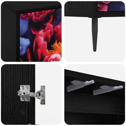 TV-skåp KIEL 69 x 33 x 50,5 cm Svart ek Konstruerat trä
