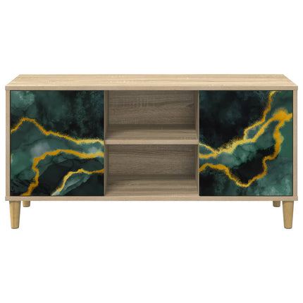 TV-skåp WIJHE 102 x 33 x 50 cm Sonoma-ek Konstruerat trä