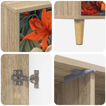 TV-skåp GENNEP 102 x 33 x 50 cm Sonoma-ek Konstruerat trä