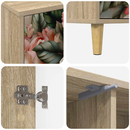 TV-skåp BORNE 102 x 33 x 50 cm Sonoma-ek Konstruerat trä