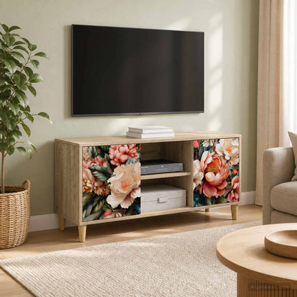 TV-skåp BORNE 102 x 33 x 50 cm Sonoma-ek Konstruerat trä