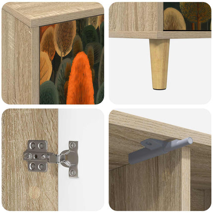 TV-skåp ZAANDAM 102 x 33 x 50 cm Sonoma-ek Konstruerat trä