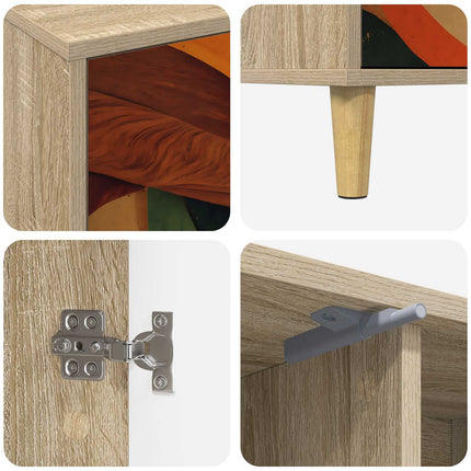TV-skåp BONN 102 x 33 x 50 cm Sonoma-ek Konstruerat trä