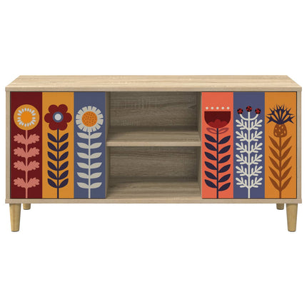 TV-skåp ESSEN 102 x 33 x 50 cm Sonoma-ek Konstruerat trä