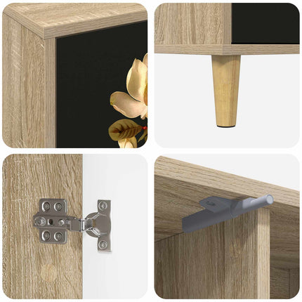 TV-skåp BREMEN 102 x 33 x 50 cm Sonoma-ek Konstruerat trä