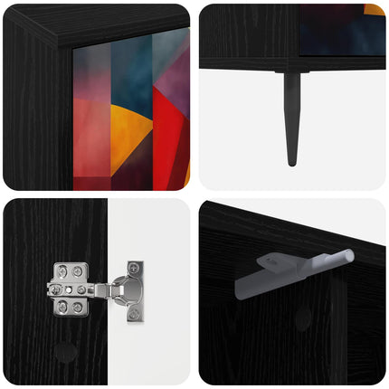 TV-skåp HEESCH 102 x 33 x 51 cm Svart ek Konstruerat trä