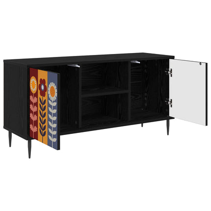TV-skåp ESSEN 102 x 33 x 51 cm Svart ek Konstruerat trä