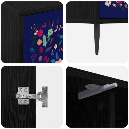 TV-skåp MAINZ 102 x 33 x 51 cm Svart ek Konstruerat trä