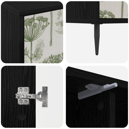 TV-skåp GOTHA 102 x 33 x 51 cm Svart ek Konstruerat trä