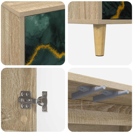 TV-skåp WIJHE 102 x 33 x 50 cm Sonoma-ek Konstruerat trä