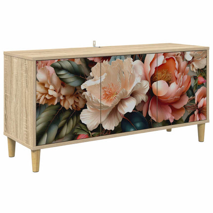 TV-skåp BORNE 102 x 33 x 50 cm Sonoma-ek Konstruerat trä