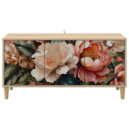 TV-skåp BORNE 102 x 33 x 50 cm Sonoma-ek Konstruerat trä