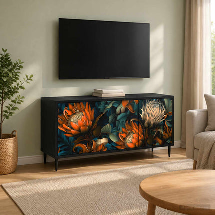 TV-skåp LOCHEM 102 x 33 x 51 cm Svart ek Konstruerat trä