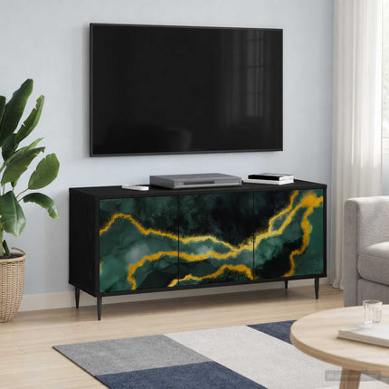 TV-skåp WIJHE 102 x 33 x 51 cm Svart ek Konstruerat trä