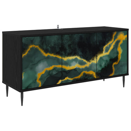 TV-skåp WIJHE 102 x 33 x 51 cm Svart ek Konstruerat trä