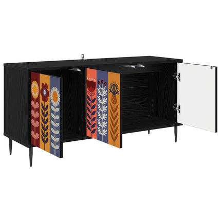 TV-skåp ESSEN 102 x 33 x 51 cm Svart ek Konstruerat trä