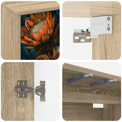 Väggmonterad TV-skåp LOCHEM 69 x 33 x 40 cm Sonoma-ek