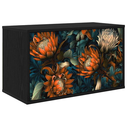 Väggmonterad TV-skåp LOCHEM 69 x 33 x 40 cm Svart ek