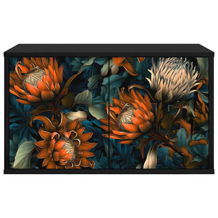 Väggmonterad TV-skåp LOCHEM 69 x 33 x 40 cm Svart ek