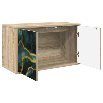 Väggmonterad TV-skåp WIJHE 69 x 33 x 40 cm Sonoma-ek