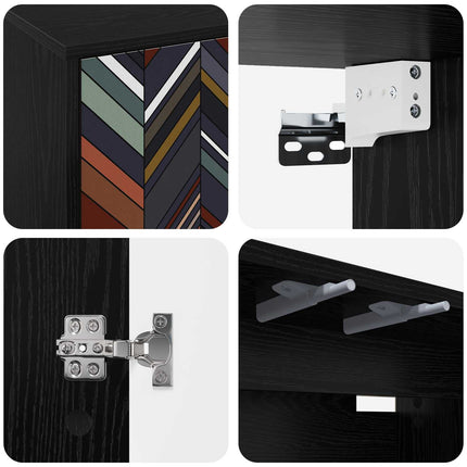 Väggmonterad TV-skåp OMMEN 69 x 33 x 40 cm Svart ek