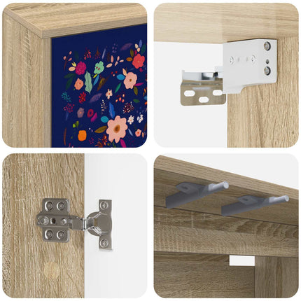 Väggmonterad TV-skåp MAINZ 69 x 33 x 40 cm Sonoma-ek