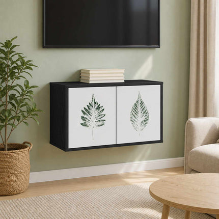 Väggmonterad TV-skåp HANAU 69 x 33 x 40 cm Svart ek