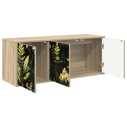 Väggmonterad TV-skåp RHENEN 102 x 33 x 40 cm Sonoma-ek