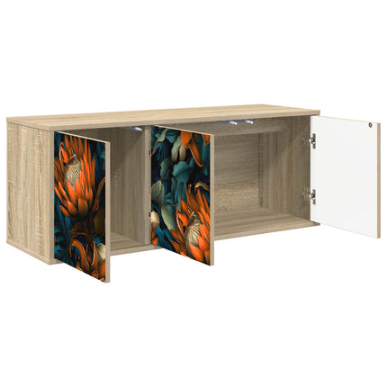 Väggmonterad TV-skåp LOCHEM 102 x 33 x 40 cm Sonoma-ek