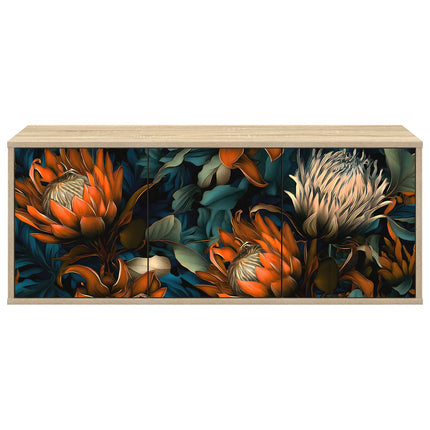 Väggmonterad TV-skåp LOCHEM 102 x 33 x 40 cm Sonoma-ek