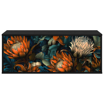 Väggmonterad TV-skåp LOCHEM 102 x 33 x 40 cm Svart ek