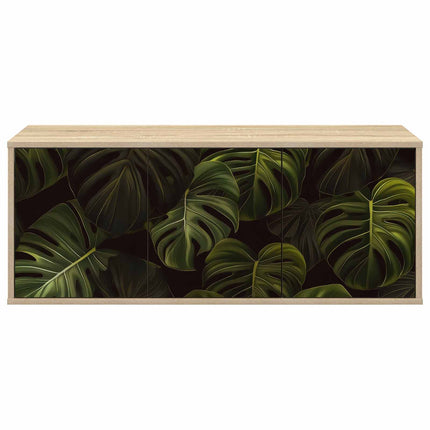 Väggmonterad TV-skåp ELBURG 102 x 33 x 40 cm Sonoma-ek