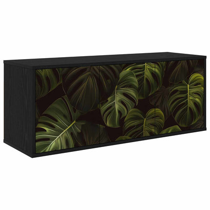Väggmonterad TV-skåp ELBURG 102 x 33 x 40 cm Svart ek