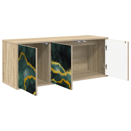 Väggmonterad TV-skåp WIJHE 102 x 33 x 40 cm Sonoma-ek