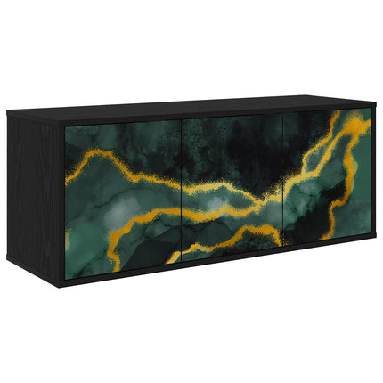 Väggmonterad TV-skåp WIJHE 102 x 33 x 40 cm Svart ek