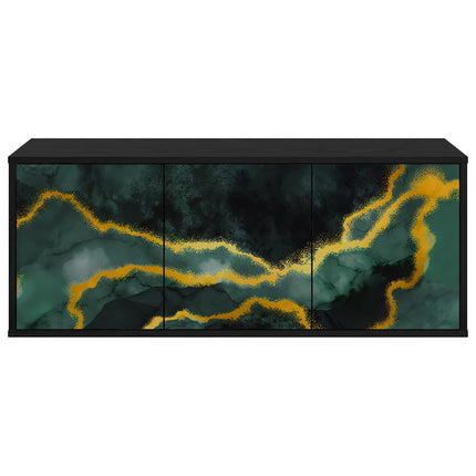 Väggmonterad TV-skåp WIJHE 102 x 33 x 40 cm Svart ek