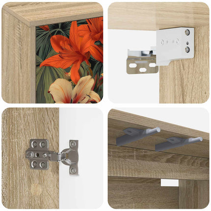Väggmonterad TV-skåp GENNEP 102 x 33 x 40 cm Sonoma-ek