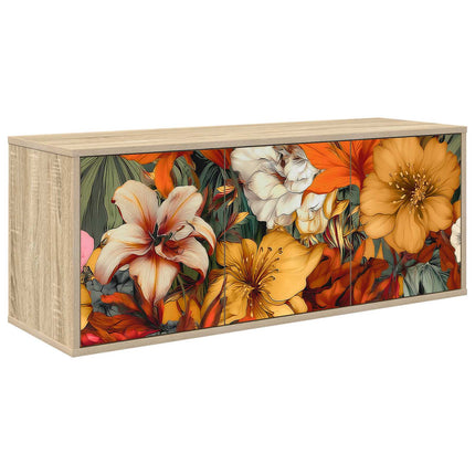 Väggmonterad TV-skåp GENNEP 102 x 33 x 40 cm Sonoma-ek