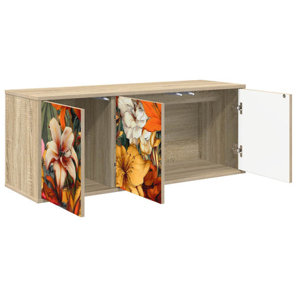Väggmonterad TV-skåp GENNEP 102 x 33 x 40 cm Sonoma-ek