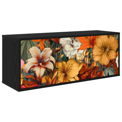 Väggmonterad TV-skåp GENNEP 102 x 33 x 40 cm Svart ek