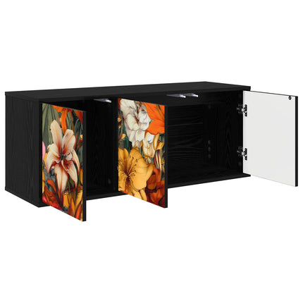 Väggmonterad TV-skåp GENNEP 102 x 33 x 40 cm Svart ek