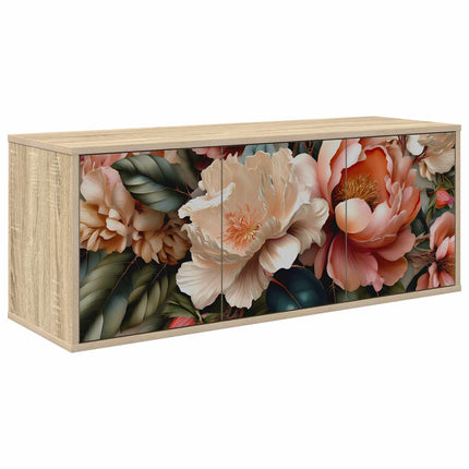 Väggmonterad TV-skåp BORNE 102 x 33 x 40 cm Sonoma-ek