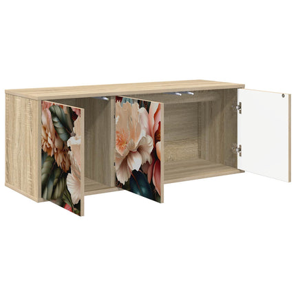 Väggmonterad TV-skåp BORNE 102 x 33 x 40 cm Sonoma-ek