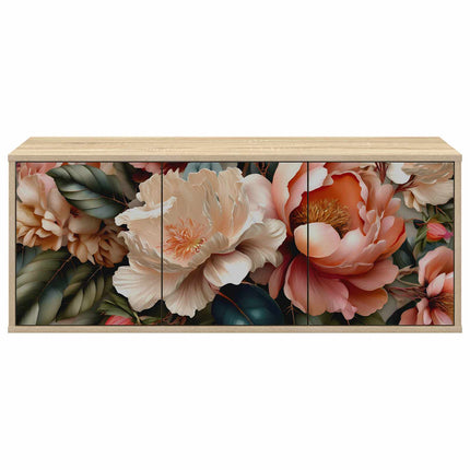 Väggmonterad TV-skåp BORNE 102 x 33 x 40 cm Sonoma-ek
