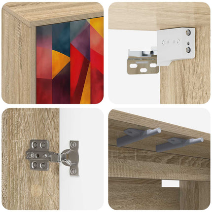 Väggmonterad TV-skåp HEESCH 102 x 33 x 40 cm Sonoma-ek