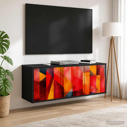Väggmonterad TV-skåp HEESCH 102 x 33 x 40 cm Svart ek
