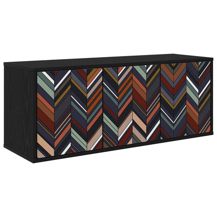 Väggmonterad TV-skåp OMMEN 102 x 33 x 40 cm Svart ek