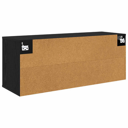 Väggmonterad TV-skåp OMMEN 102 x 33 x 40 cm Svart ek